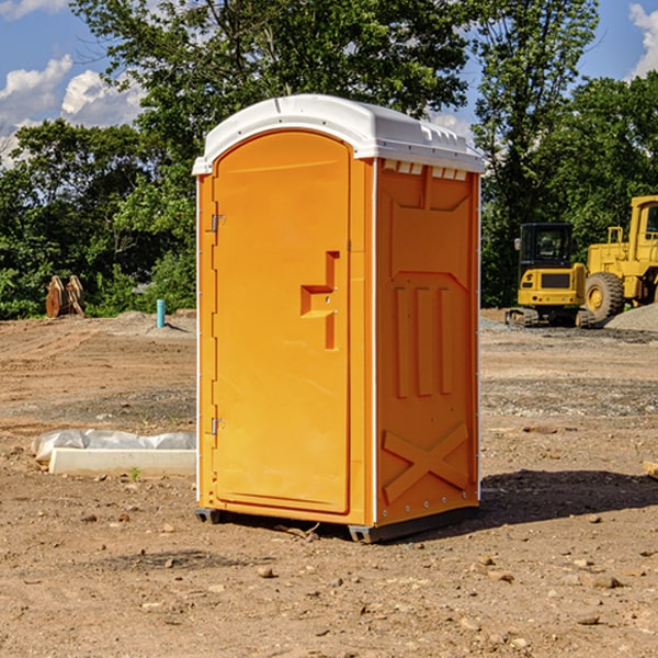 how often are the portable toilets cleaned and serviced during a rental period in Blue Grass Iowa